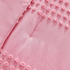ENJOHOS Girls Queen Comforter Bedding Set Pink, 3 PCS Boho Comforter with Tufted Dots, Shabby Chic Bedding Comforter for All Season, Lightweight Fluffy Microfiber Comforter with 2 Pillowcases