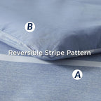 Bedsure California King Comforter Set 7 Pieces, Blue White Striped Bedding Comforter Sets All Season Bed Set, Bed in a Bag with Comforter, Sheets, Pillowcases & Shams