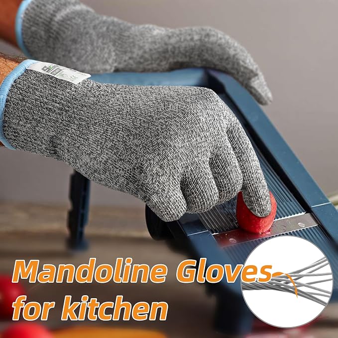 Schwer ANSI A6 Cut Resistant Gloves, Food Grade Cutting Gloves for Kitchen Food Prep, Mandoline Gloves for Meat Cutting, Oyster Shucking, Knife Proof, Wood Carving, CR1401,150Pairs, M