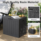 31 Gallon Deck Box Large Outdoor Storage Boxfor Patio Furniture,Outdoor Cushions, Garden Tools, Sports Equipment and Pool Supplies, Waterproof, Resin, Lockable