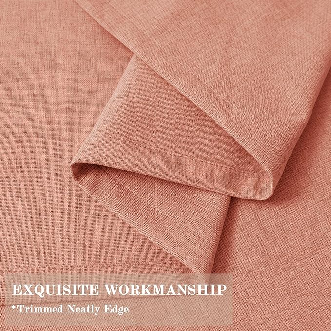 100" W x 96" L Faux Linen Room Divider Curtains, Full Blackout Pinch Pleated Drapes for Traverse Rod, Bedroom Divider Privacy Drapery with Hooks for Ceiling Track, 1 Panel, Orange