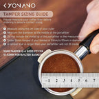 KYONANO Espresso Tamper 51mm - Coffee Tamper with Dalbergia Odorifera Handle - Espresso Press Hand Tamp PLUS Free Milk Frothing Pitcher 12oz/350ml, Silicone Tamper Mat - Fits 51mm Delonghi Portafilter