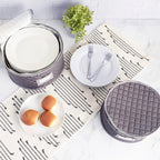 Stack Store Plus More China Storage Quilted Case for Dessert Plate, Bowls, Small Plate or Saucer - 8" W x 6" H - Gray - Includes 12 Felt Separators