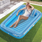 Premium Inflatable Tanning Pool Lounger | Inflatable Tanning Bed for Adults - 4 in 1 Multipurpose Suntan Tub | Pool Floats Adults, Inflatable Pool Float | Tanning Float - Sunbathing Pool Raft