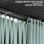 Gazebo Universal Replacement Privacy Curtain,12'×20' Gazebo Outdoor Waterproof Curtains, 4-Panels Sidewall Curtains with Double Zipper for Patio Canopy, Garden and Backyard (Curtain Only)