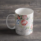 Maison d' Hermine Coffee Mug with Handles Tea Cups (12 Ounce, Pack of 1) | Fine Bone China Coffee Mugs for Hot Beverages Cappuccino Latte Home Restaurant Hotel Spring Summer -Champ De Mars - Dotty