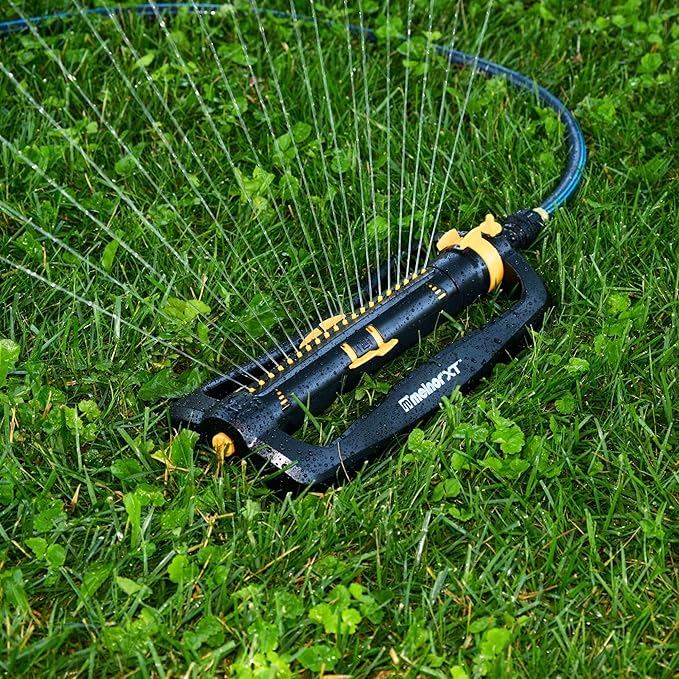 Melnor 65167AMZ XT Turbo Oscillating Sprinkler, 4,500 sq. ft., Quick Connect Bundle, 3-Way Adjustable, Black, Yellow (Pack of 12)