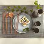 Matte Copper Flatwqare Set Korean Chopsticks - 16-piece KiiZYs Kitchen Utensil Set Stainless Steel Silverware - Modern Dinnerware Spoon Fork Knife Cutlery Housewarming Gift Box (Matte Copper, 4 Sets)