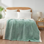 Snuggle Sac Green Throw Blanket, Ultra Soft Warm Blankets for Couch, Cozy Knit Fuzzy Plush Throws Blanket for Sofa, Bed,Living Room, Heather Green, 50x60 inches