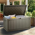 YITAHOME 90 Gallon Double-Wall Deck Box with Side Handles, Outdoor Large Storage for Patio Furniture Cushions, Garden Pool Accessories, Water Resistant & Lockable