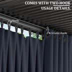 Gazebo Universal Replacement Privacy Curtain,10'×13' Gazebo Outdoor Waterproof Curtains, 4-Panels Sidewall Curtains with Double Zipper for Patio Canopy, Garden and Backyard (Curtain Only)
