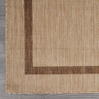 Bordered Outdoor Rug 5x7 Washable Outside Carpet for Indoor Patio Porch Waterproof Easy Cleaning Non Shedding Area Rugs Jute Beige - Nut Brown 5 x 7