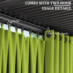 Gazebo Universal Replacement Privacy Curtain,12'×20' Gazebo Outdoor Waterproof Curtains, 4-Panels Sidewall Curtains with Double Zipper for Patio Canopy, Garden and Backyard (Curtain Only)