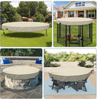 ECOOPTS 13 ft Waterproof Round Polyester Pool Cover for Above Ground Pools, Swimming Pool Cover Protector Winter Safety Cover (Beige)