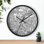 Mozingo ~ Wine Clock for Kitchen Bar Wall It's Wine O'clock Silent Time Gift Home Decor Made In USA, 10" (Hour Marks - None, Clock Frame Color - Black, Wine Theme #06)