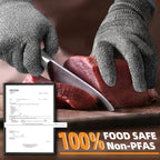 Schwer ANSI A6 Cut Resistant Gloves, Food Grade Cutting Gloves for Kitchen Food Prep, Mandoline Gloves for Meat Cutting, Oyster Shucking, Knife Proof, Wood Carving, CR1401,150Pairs, M