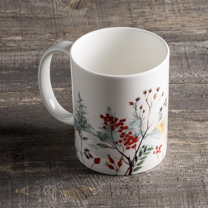 Maison d' Hermine Coffee Mug with Handles Tea Cups (12 Ounce, Pack of 1) | Fine Bone China Coffee Mugs for Hot Beverages Cappuccino Latte Home Restaurant Hotel Spring Summer -Morzine - Chamonix