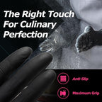 MAMISON Black Nitrile Disposable Gloves, Powder-Free, Latex-Free, 4 Mil, 100 Count, Food Safe, BBQ, Kitchen, Cooking