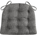 Barnett Home Decor Hayden Grey Dining Chair Pad with Ties - Size Small - Reversible, Latex Foam Fill Cushion, Machine Washable, Linen Look (Pewter)