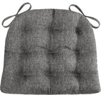 Barnett Home Decor Hayden Grey Dining Chair Pad with Ties - Size Small - Reversible, Latex Foam Fill Cushion, Machine Washable, Linen Look (Pewter)