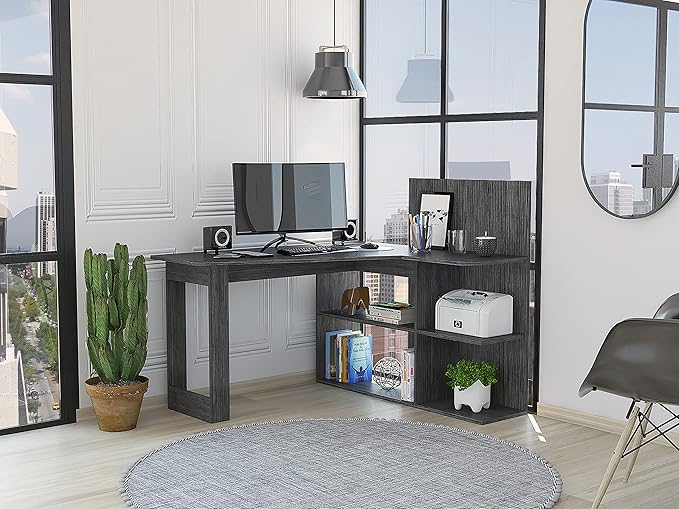 NicBex Kimberly-DW-00046-LWJ Home Office Desks, 51.7"x47.2"x43.3", Gray