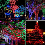 Dazzle Bright 2 Pack Total 400LED 132FT Red Christmas Solar String Outdoor Lights, Solar Powered with 8 Modes Waterproof Fairy Lights for Bedroom Patio Garden Tree Party Yard Decoration