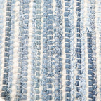 SIMPLIHOME Cowan Boho Square Pouf in Blue, Natural Handloom Woven for the Living Room, Bedroom and Kids Room