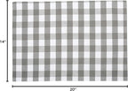Urban Villa Two Tone Placemat Cotton Tablemat 14x20 (Set of 6) Grey/Wht