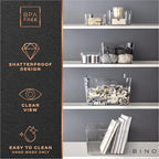 BINO | Plastic Storage Bins, Small - 2 Pack, Clear | THE SOHO COLLECTION | Pantry Organizers and Storage Containers Fridge Organizer Bins Kitchen Cabinet Organizer Medicine Cabinet Bin