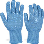 Grill Armor Oven Gloves with Fingers – Extra Long Cuff, 932°F Heat, Fire & Cut Resistant Mitts for BBQ, Grill, Cooking, Grilling, Baking & Smoker