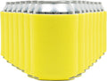 Blank Beer Can Cooler Sleeves (110-Pack) - Soft Insulated Coolies, HTV Friendly Koolies in Bulk for Cans & Bottles - Coolie Blanks for Vinyl Projects & Wedding Favors (Yellow)