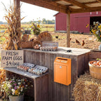 Yaocom Safe Metal Cash Box for Farm Stand – Money Drop and Secure Donation Collection, Wall Mount Lockable Unit with Pre Drilled Holes for Outdoor Self Serve(Orange,10.2 x 5.7 x 2.8 Inch)