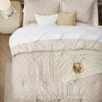 Bedsure California King Comforter Set - Beige Comforter, Boho Tufted Shabby Chic Bedding Comforter Set, 3 Pieces Vintage Farmhouse Bed Set for All Seasons, Fluffy Bedding Set with 2 Pillow Shams