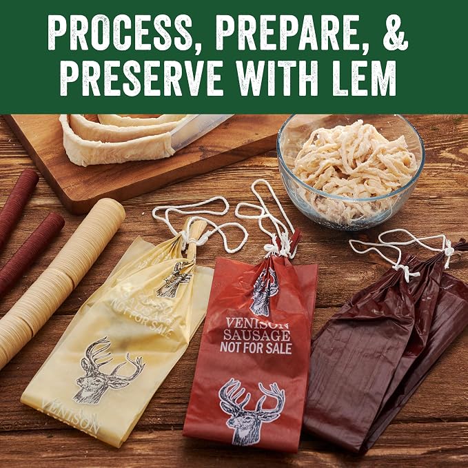 LEM Products Natural Hog Casings, 32–35mm Edible Sausage Casings for Sausage Links, Hot Dogs, Italian, Pepperoni, Salami, Homemade Sausages, Stuffs Approx. 30 lbs, 6.1 oz Package