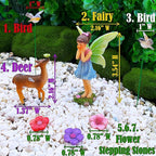 Mood Lab Fairy Garden - Miniature Accessories and Figurines Kit - Deer Set of 7 pcs - for Outdoor or House Decor