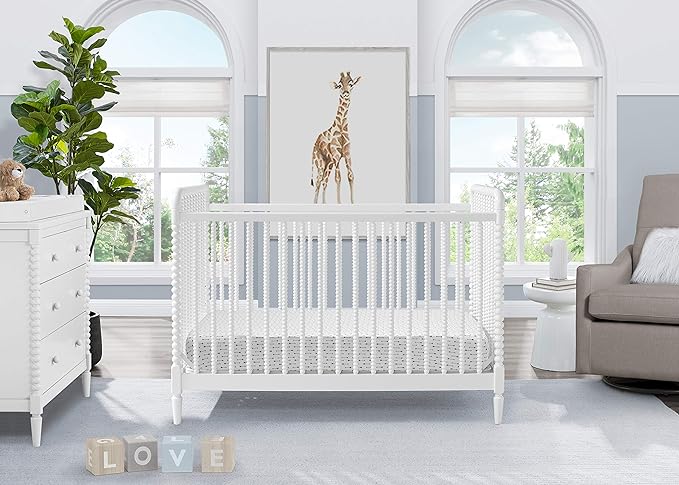 Delta Children Saint 4-in-1 Convertible Crib - Greenguard Gold Certified, Bianca White