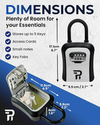Key Lock Box for Outside – Large Outdoor Lockbox for Keys with Code, 4-Digit Combination Hidden Safe to Hide a Key Outside, Portable Safe Key Storage, 6.7 in, 1 Pack