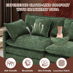 Ihanherry 111.4" L Shaped Modern Sofa Modular Sectional Cloud Couch with Ottoman, 4-Seat Chenille Deep Seat Sofa with Pillow for Living Room, Bedroom and Apartment, Beige