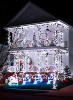 Solar String Lights Outdoor, 2 Pack Total 144FT 400 LED Solar Powered String Lights with 8 Lighting Modes, Waterproof Solar Patio Lights, Solar String Lights for Outside Tree Balcony, Pure White