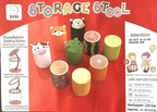 Storl Organizer Storage Stool for Toy and Cloth and Kids Stool (Watermelon, 12Wx13H)