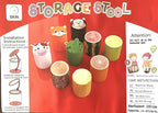 Storl Organizer Storage Stool for Toy and Cloth and Kids Stool (Cow, 12Wx13H)