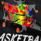 NINENINE Black Basketball Comforter Set for Boys Kids Teens Twin Size Sports Bedding Watercolor Tie-dye Comforter Color Graffiti Hip Hop Style Bed Set with 1 Comforter 1 Pillowcase