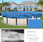 ECOOPTS 13 ft Round Pool Cover for Above Ground Pools, Swimming Pool Cover Protector Winter Safety Cover (Blue)