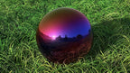 Lulu Decor, Rainbow Stainless Steel Gazing Mirror Ball Size 14, Smooth Reflective Shiny Garden Decoration Globe