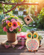 Hand-Painted Resin Owl Figurine with Glow-in-The-Dark Eyes, Solar-Powered Garden Decor 5.5'' Lawn Ornaments Statue Gardening Gifts for Outside Yard Art Patio (Owl)