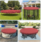 ECOOPTS 8 ft Round Pool Cover for Above Ground Pools, Swimming Pool Cover Protector Winter Safety Cover (Red)