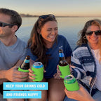 Blank Beer Can Cooler Sleeves (110-Pack) - Soft Insulated Coolies, HTV Friendly Koolies in Bulk for Cans & Bottles - Coolie Blanks for Vinyl Projects & Wedding Favors (Lime Green)