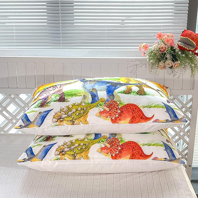 CVHOUSE Dinosaur Bedding Set,Dinosaur Comforter,Dinosaur Comforter Set King,Microfiber Quilt Set with 1 Comforter and 2 Pillow Cases