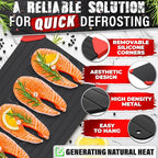 Thawing Tray for Frozen Meat, Fish, and Veggies, 14" x 8", Aluminum | Defrost Tray for Frozen Meat; Non-Stick Coating; High Heat Transfer, No Electricity; Easy Handling, Maintenance and Storage