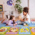 KC Cubs | Looney Tunes ABC Alphabet, Seasons, Months and Days of The Week Educational Learning & Game Play Area Non Slip Boy & Girl Kids Rug Carpet for Children Bedroom, Toddler Classroom & Baby Mat